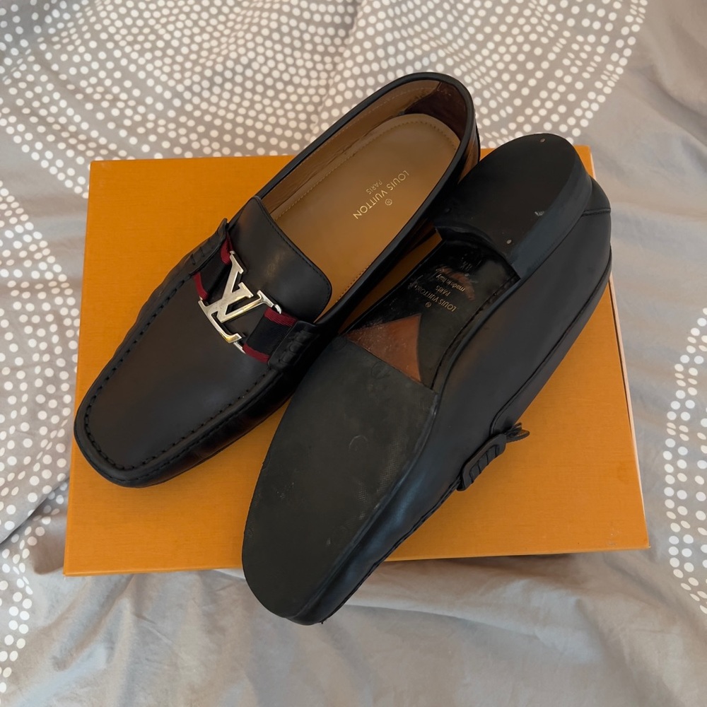 Louis Vuitton Men’s Silver Logo Loafers - Picture 3 of 4